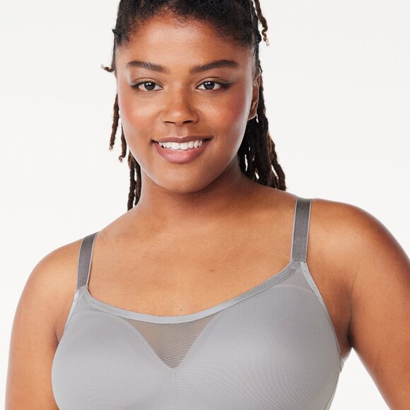 Wirefree Bra Cooling Foam Cups Mesh Adjustable Strap Joyspun Womens Size XL Gray - Picture 2 of 10